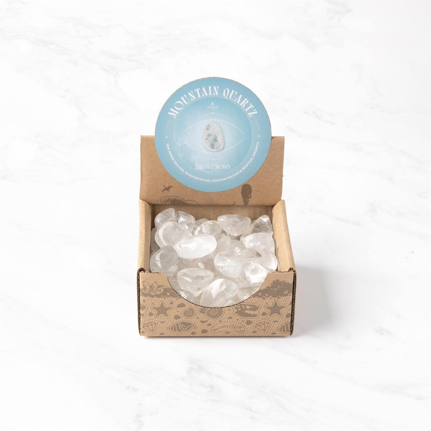 Myga Polished Tumbled Stones in Clear | Size: 50 Pieces