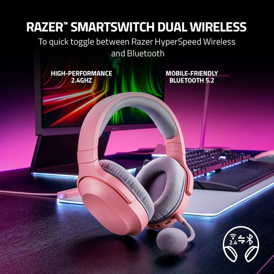 image 1 of Razer Barracuda X Wireless Quartz Pink Gaming Headset Pink