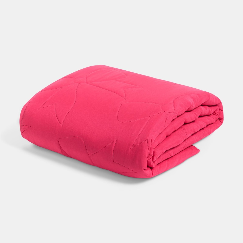 image 1 of OHS Bows Quilted Throw Pinsonic Blanket Bedspread | Pink | Hot Pink - 150 x 200cm