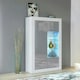 image 4 of Display Cabinet 93cm Grey Gloss Doors White Matt Body Free LED | White | Grey