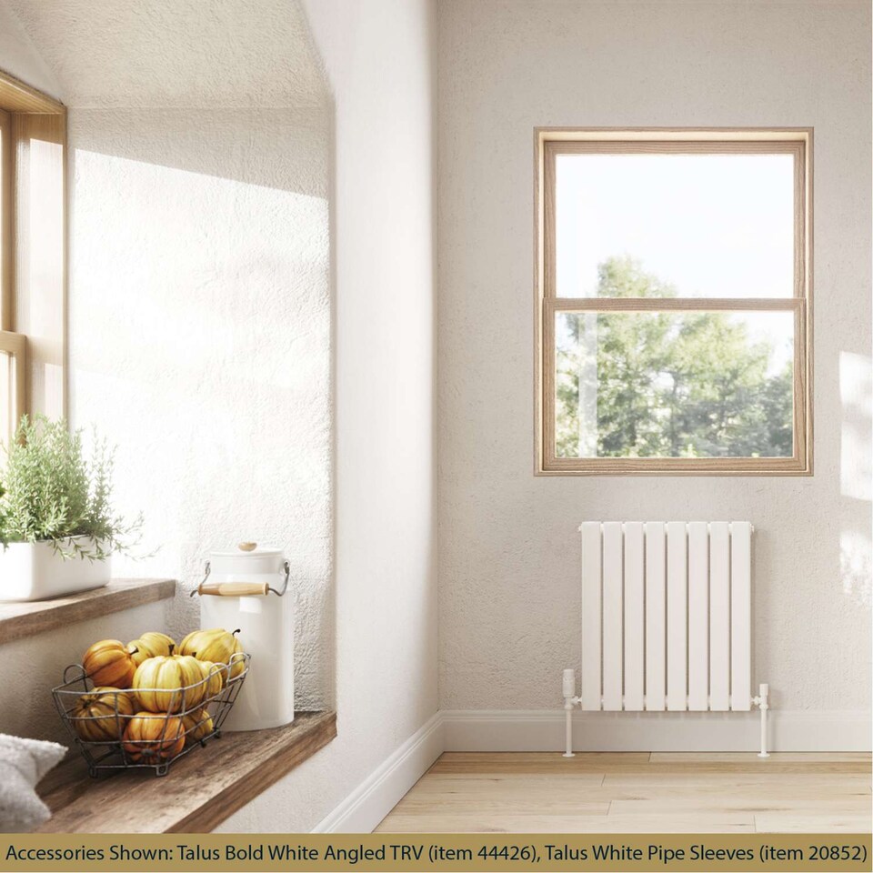 image 1 of Typhoon Horizontal Single Panel Heated Bathroom Radiator - White - (H) 600mm x (W) 544mm