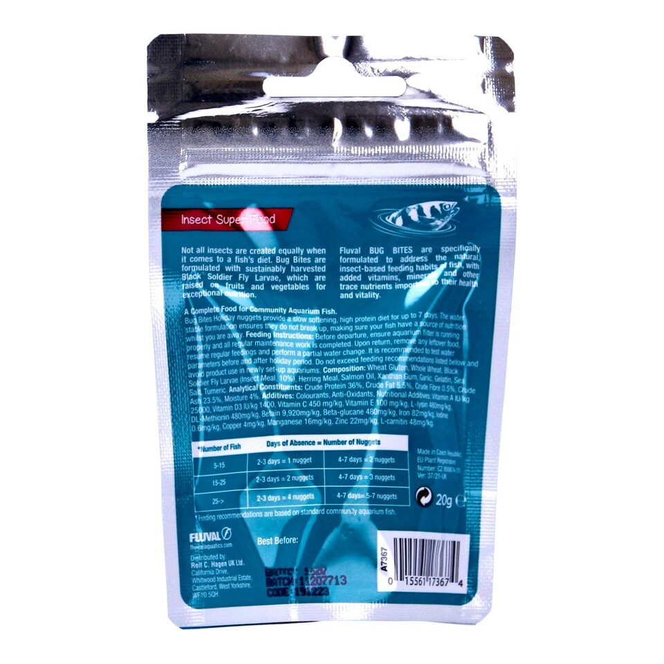image 1 of Fluval Bug Bites Holiday/Weekend Feeder 20g N/A