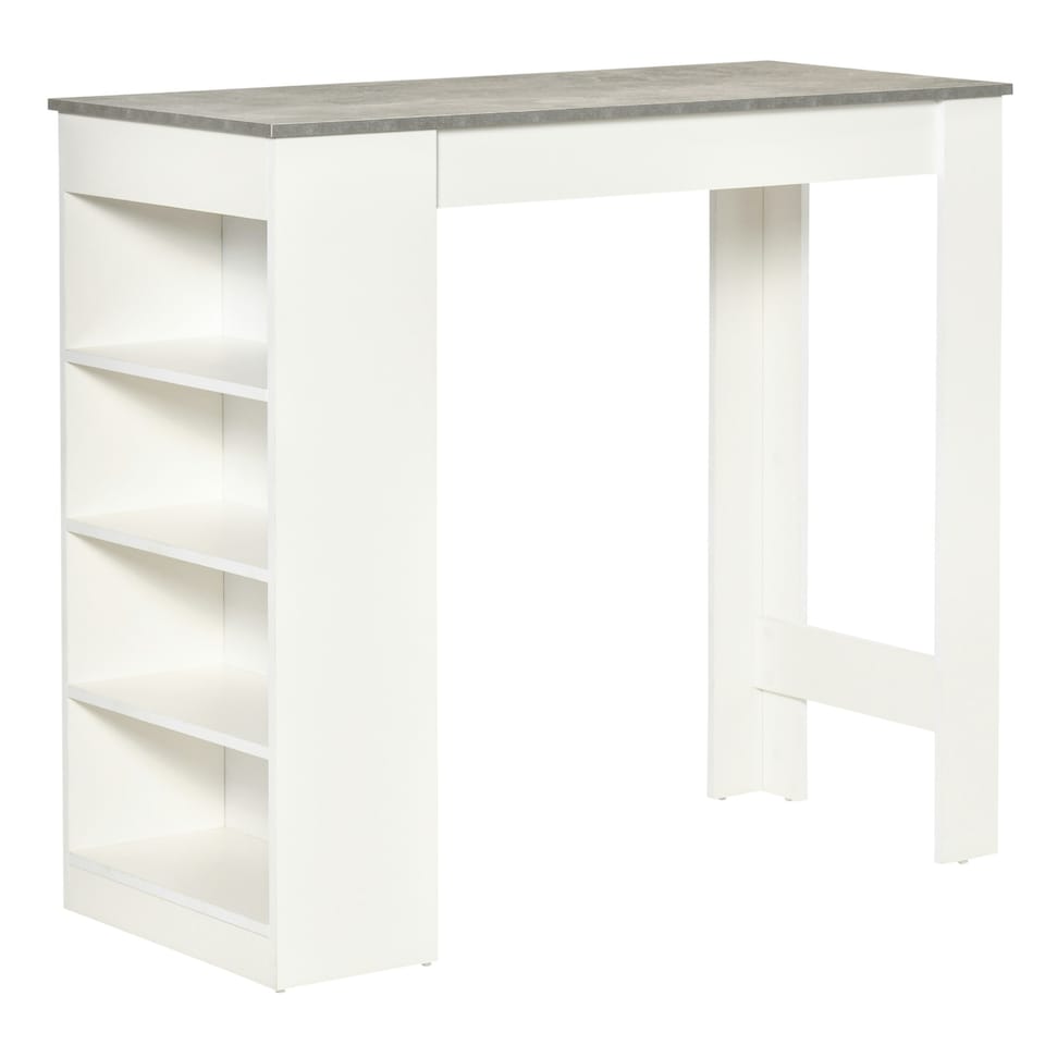 image 1 of HOMCOM Bar Table Coffee Table Kitchen Dining Table with 4-Tier Shelf
