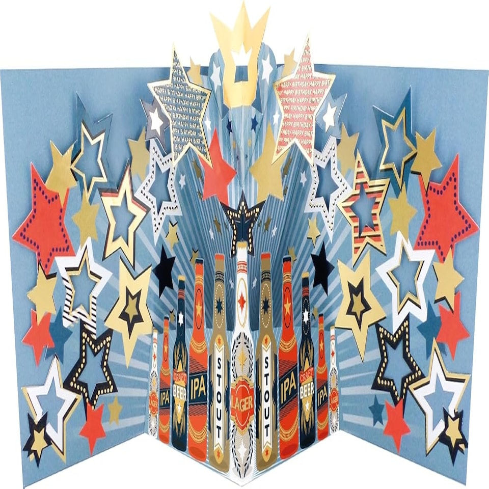 image 1 of Cheers Party In A Bottle! 3D Pop Up Birthday Card