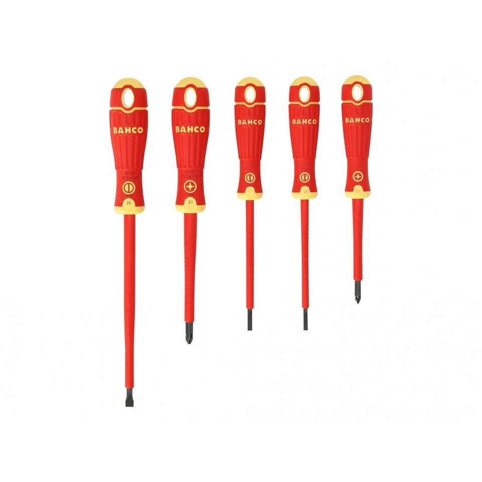 Bahco B220.015 Bahcofit Insulated Screwdriver Set, 5 Piece - Multi Colour - One Size