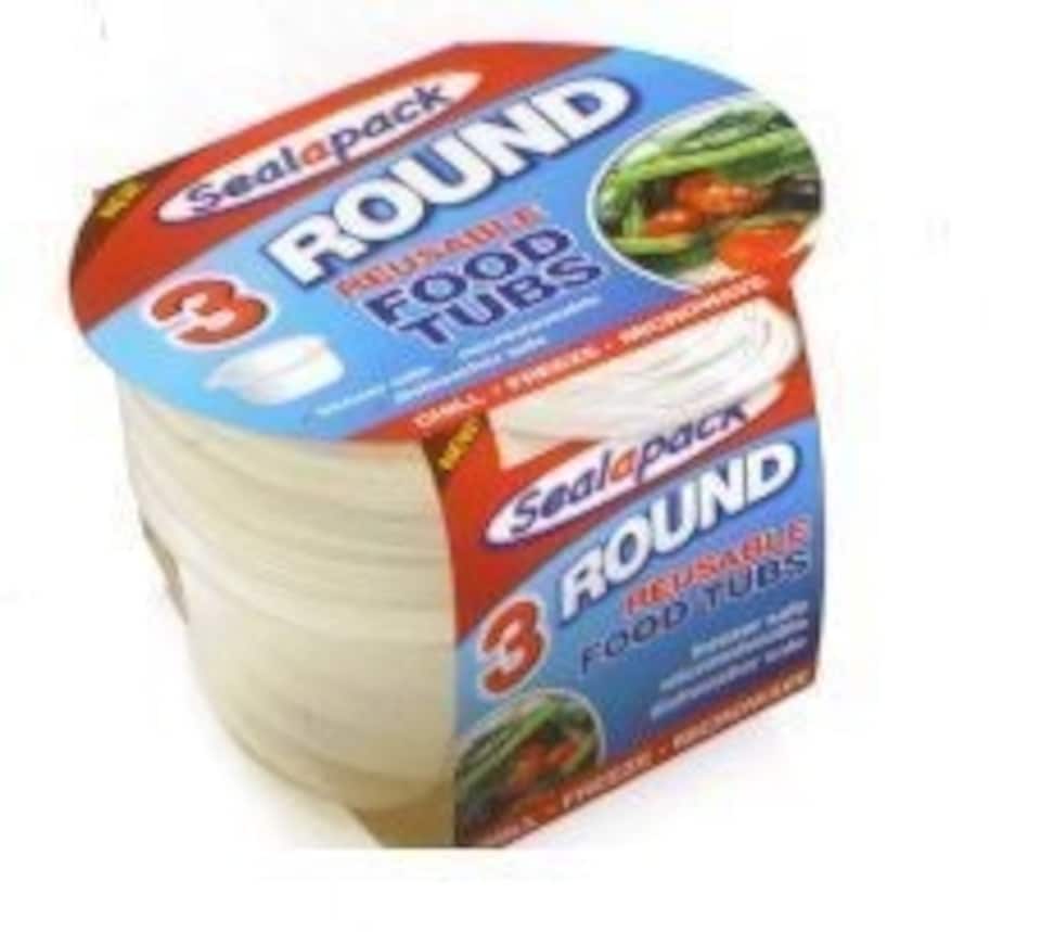image 1 of ROUND FOOD TUBS 3 PACKS SIZE 10 CM DIA