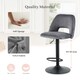 image 6 of SONARA Set of 1 Adjustable Velvet Upholstered Breakfast Bar Stools | Grey