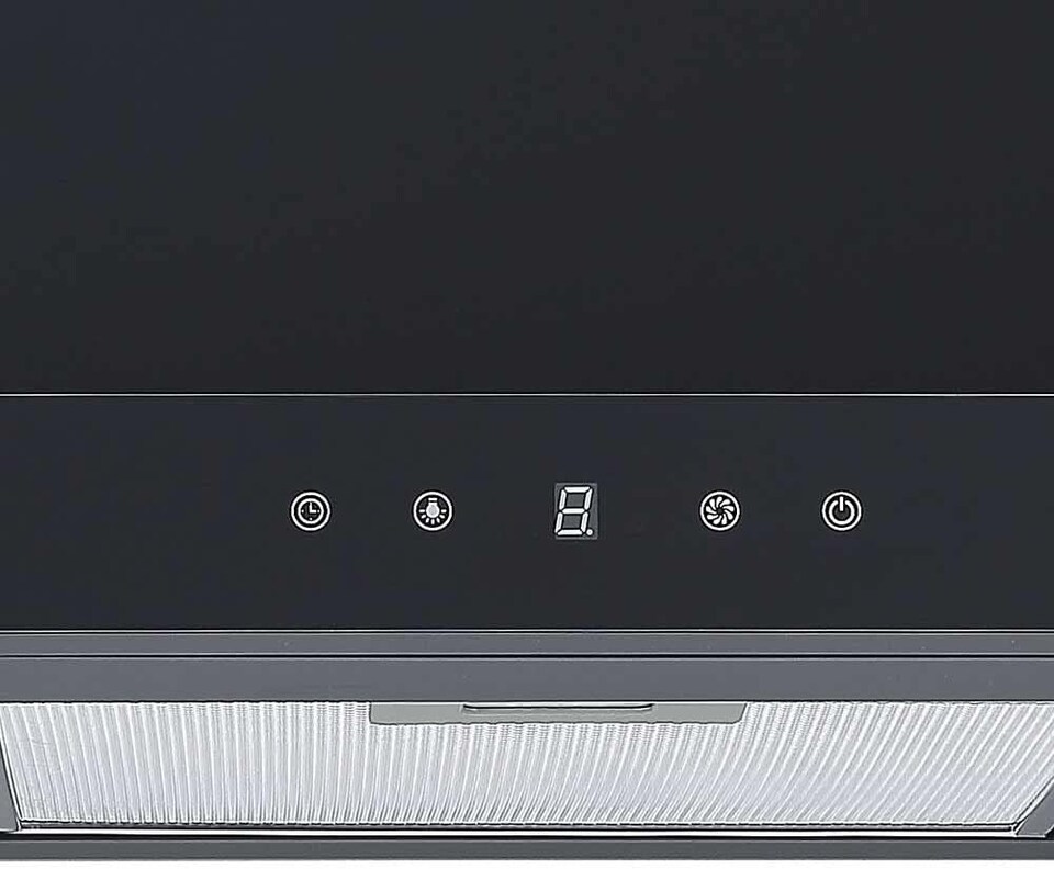 image 1 of Cookology 90cm Black Chimney Cooker Hood - Energy Rating A++