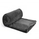 image 2 of Plush Collection Flannel Fleece Super Soft Throw in Charcoal (55" x 71") Grey | Grey