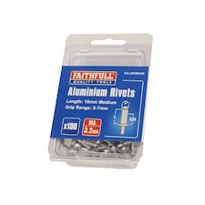 Faithfull Aluminium Rivets - Multi Colour - 3mm Medium (Pack of 100)