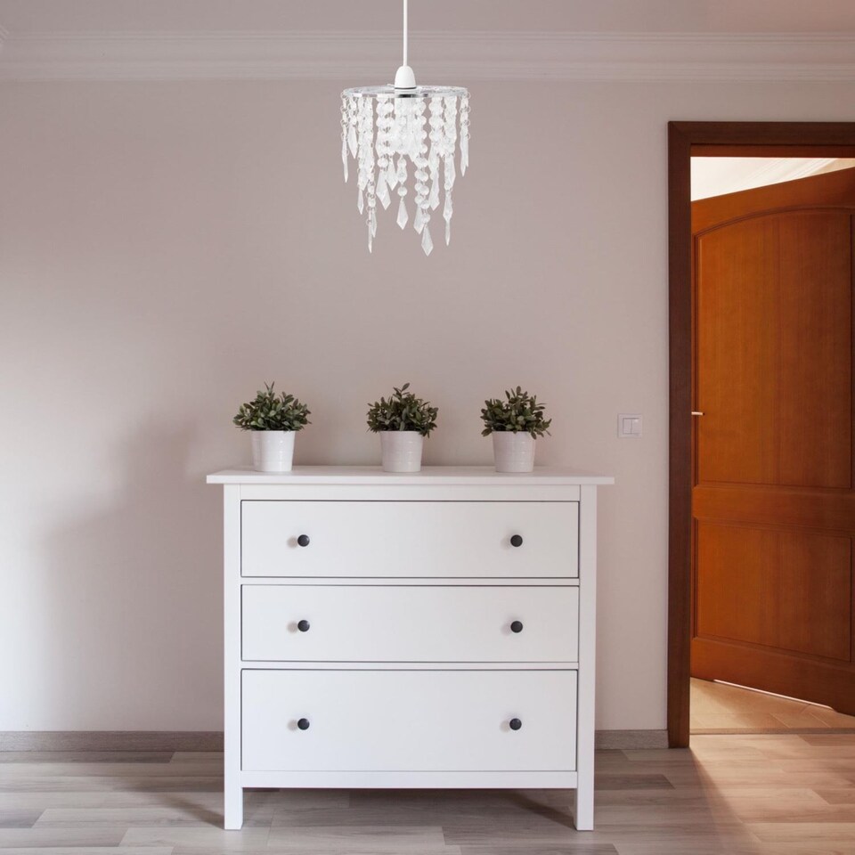 image 1 of Chrome & Clear Jewels Light Shade | Clear | Chrome | Small | 1