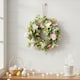 image 6 of Hanging Door Wreath Round Spring Easter Christmas Wall Decor Traditional Festive | Multi | Green, Cream & Pink | 25cm | 1