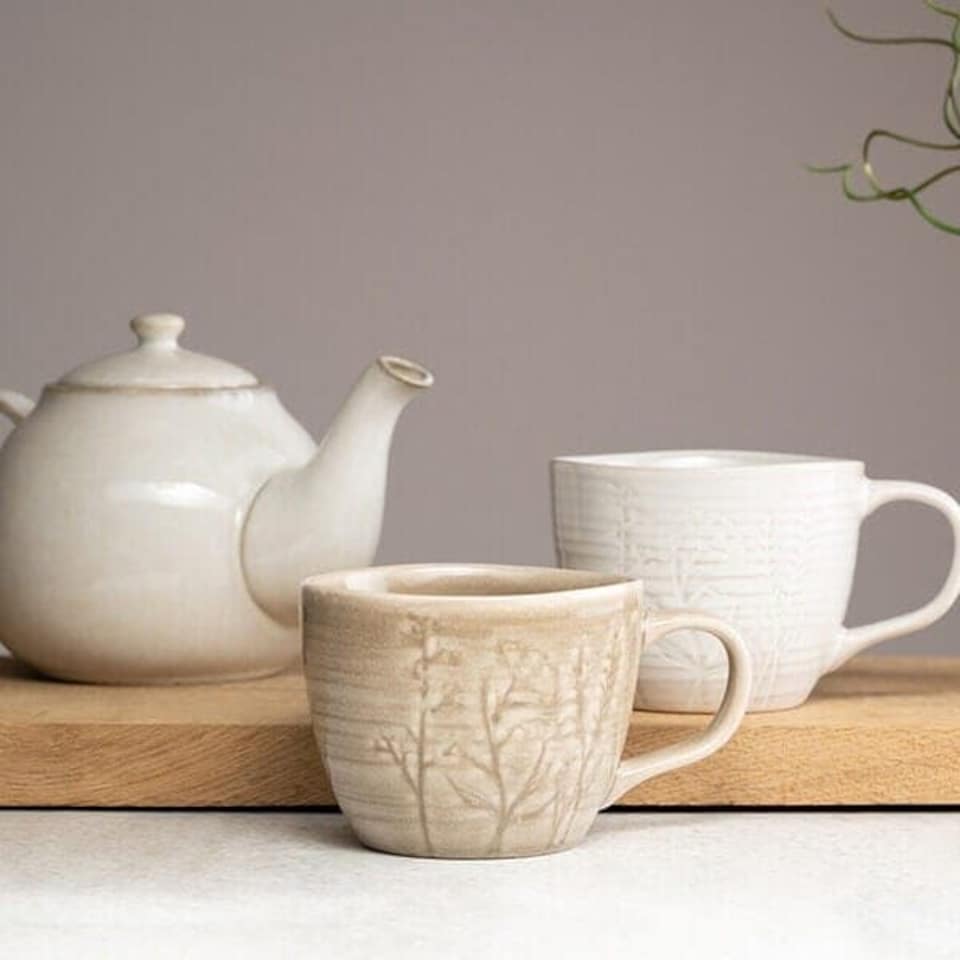 image 1 of Siip Leaf Embossed Beige Mug