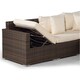 image 9 of Santorini Modular 13 Seat Rattan Conversation Set With 2 Coffee Tables Brown | Ivory