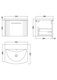 image 8 of Balterley Partial Fluted 1 Drawer Wall Hung Vanity Unit with 1 Tap Hole Curved Basin | Grey | Satin Soft Black