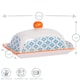 image 3 of Nicola Spring Hand-Printed Butter Dish - 18.5 x 12cm - Blue | Blue | Multi-Coloured