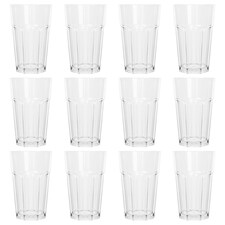 Argon Tableware Reusable Plastic Highball Glasses - 400ml - Pack of 12 | Clear | Clear