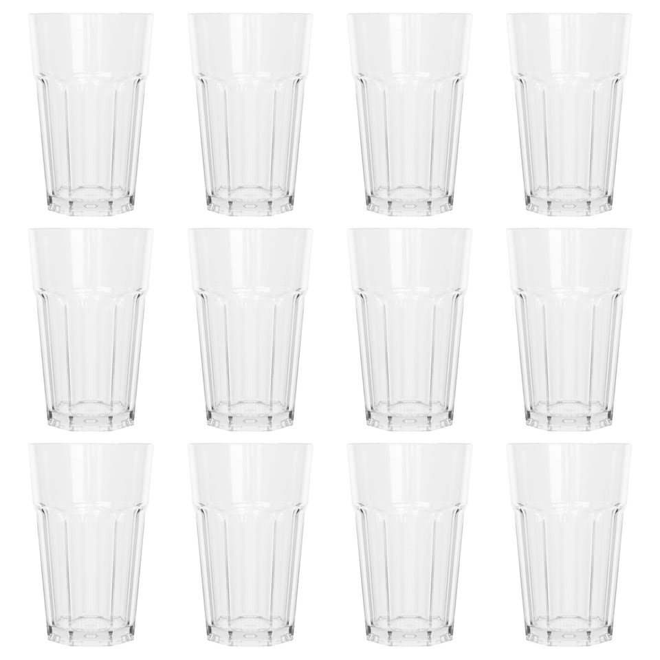 image 1 of Argon Tableware Reusable Plastic Highball Glasses - 400ml - Pack of 12 | Clear | Clear
