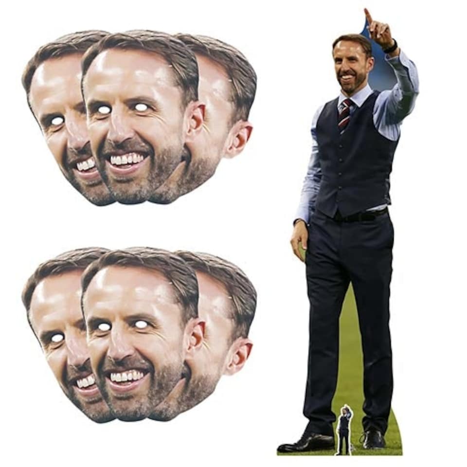Gareth Southgate England Manager Lifesize Cardboard Cutout with 6 Cardboard Face Masks