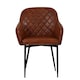 image 1 of Lakeland Furniture Opus Carver Vintage Brown Faux Leather Black Leg Dining Chair