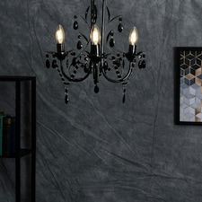 ValueLights Odelia 3 Way Black Ceiling Light Chandelier