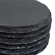 image 4 of Argon Tableware 12pc Slate Placemats & Coasters Set - Round Black Natural Stone Dinnerware Plate Placemats Drink Mats | Grey | Grey | One Size | 12