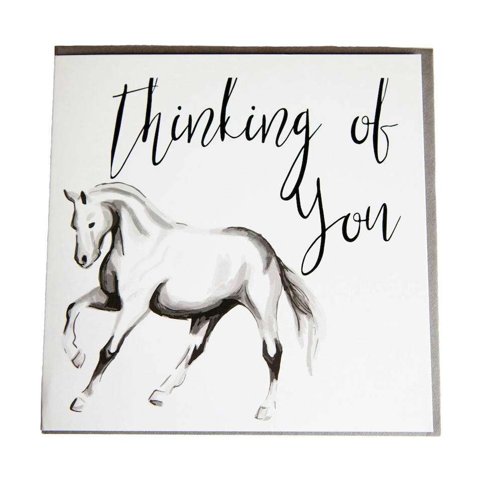 Gubblecote Pony Thinking Of You Greetings Card - White/Black - One Size