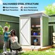 image 3 of Outsunny 5x3ft Garden Shed, Steel Small Shed, Outdoor Leanto Shed with Adjustable Shelf, Lock and Gloves for Patio, Garden, Green without Foundation Kit