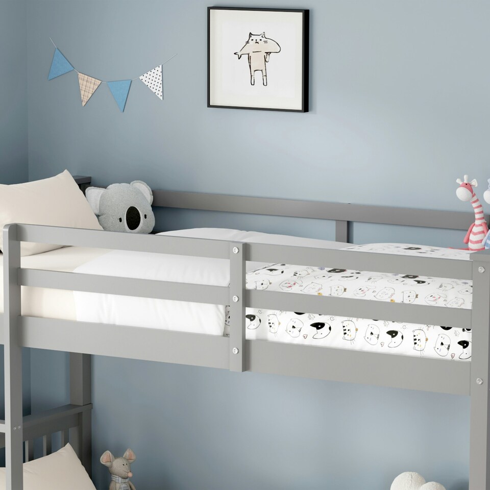image 1 of Oliver Grey Single Wooden Bunk Bed with Trundle