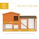 image 3 of PawHut Rabbit Hutch, Guinea Pig Hutch 2 Tier w/ Run & Tray, Asphalt Roof
