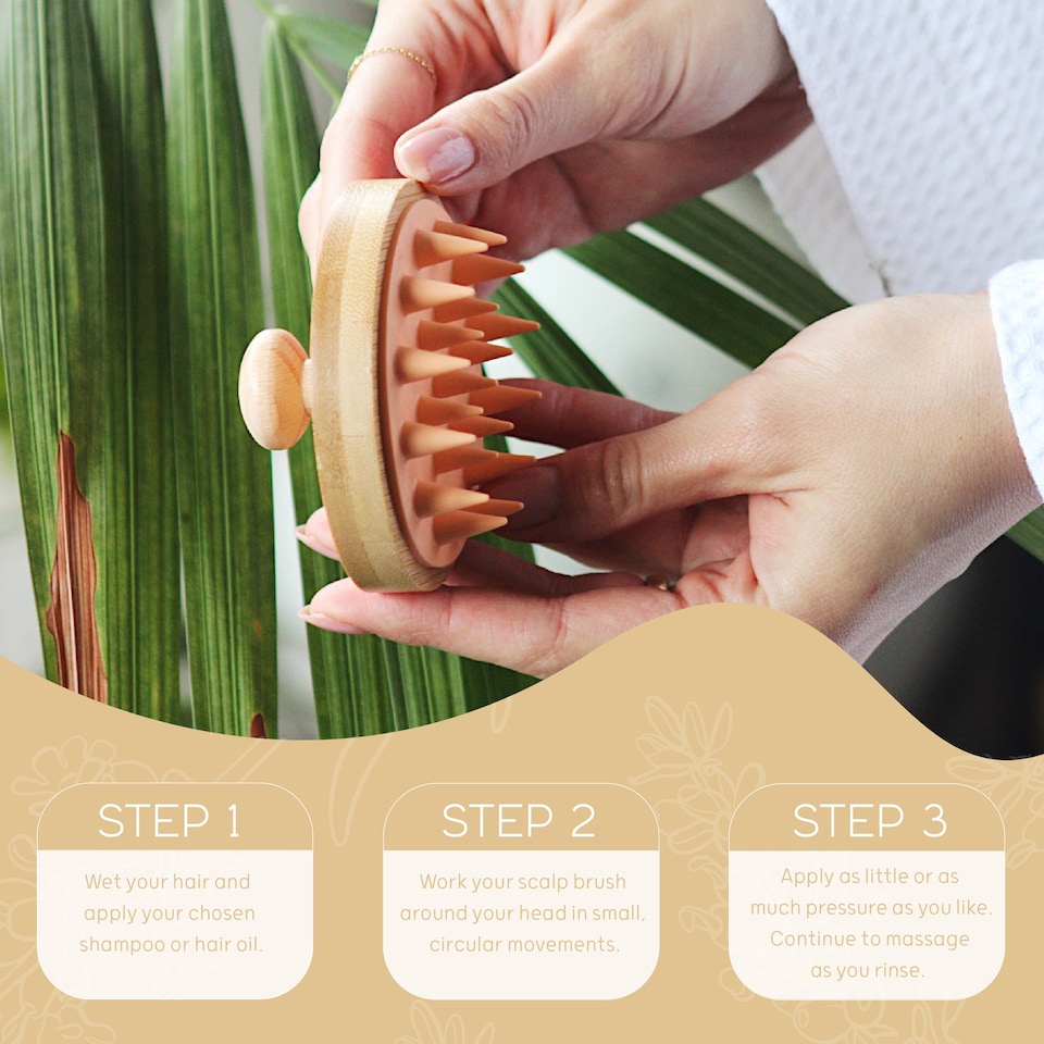 image 1 of LEVEL Wellbeing Bamboo Scalp Massager