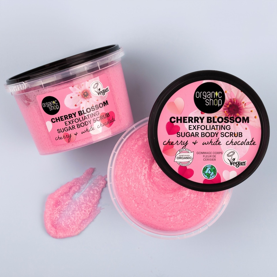 image 1 of Organic Shop Cherry Blossom Sugar Body Scrub 250ml