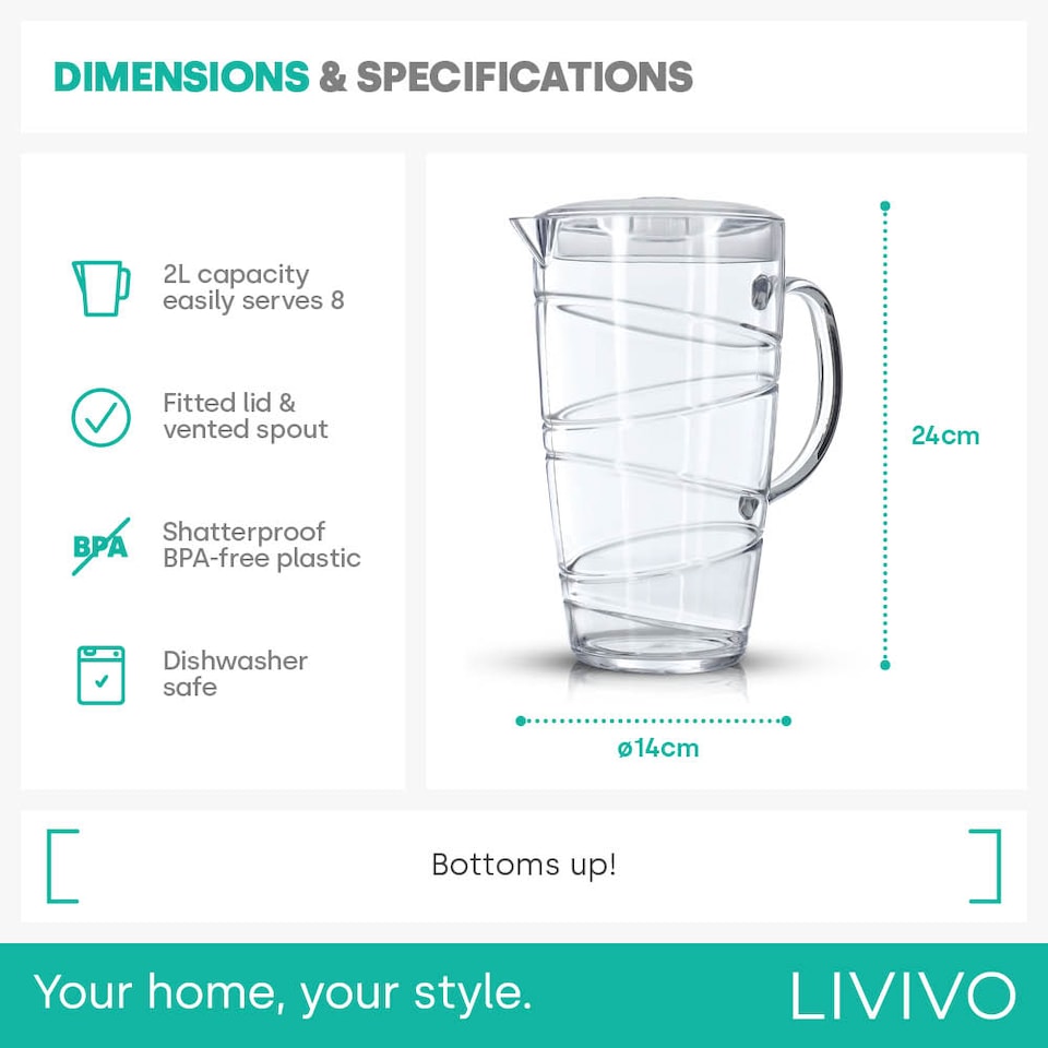 image 1 of Swirl Outdoor 2L Pitcher Transparent