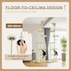 image 3 of PawHut Floor To Ceiling Cat Tree 6-Tier with Scratch Post Bed Hammock Beige