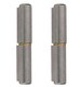 image 1 of Pack 2 Lift Off Bullet Hinge Weld On Brass Bush 13x80mm Heavy Duty Industrial | Silver