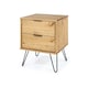 image 4 of Augusta 2 Drawer Bedside Table - Modern Industrial Style Nightstand for Bedrooms | Brown | Antique Waxed Pine | One Size | 1
