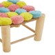 image 4 of Interiors by Premier West Village Pink Blue And Yellow Pom Pom Stool