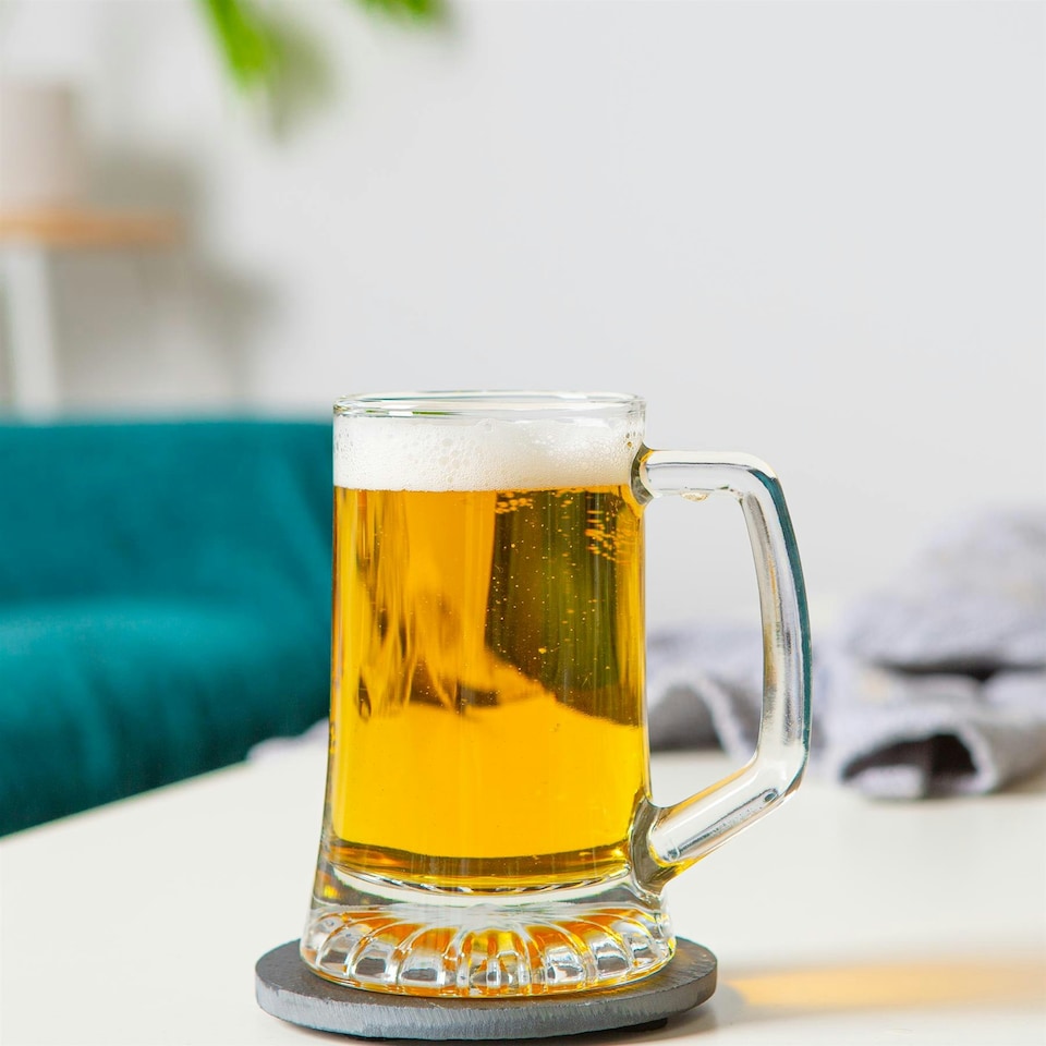 image 1 of Bormioli Rocco Stern Tankard Glass Beer Mugs - 270ml - Pack of 2 Clear
