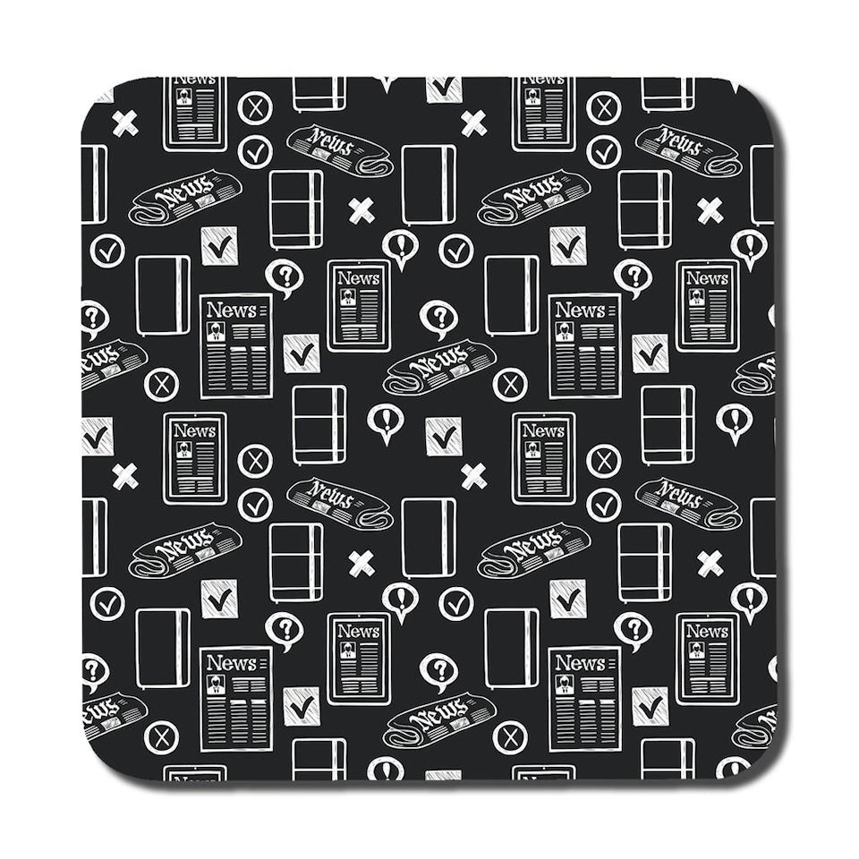 image 1 of press and media symbols (Coaster)
