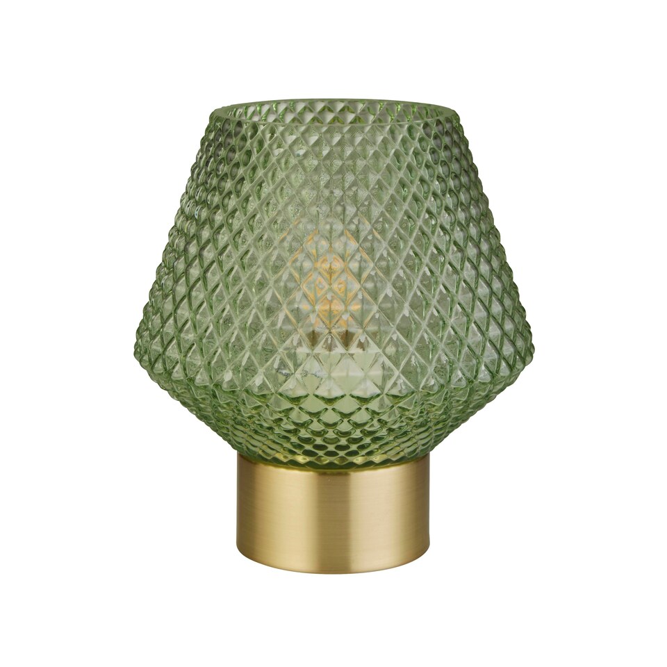 image 1 of Green Glass Table Lamp | Green