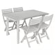 image 1 of Rectangle Garden Table and 4 Folding Chairs Dining Set Patio Dining Furniture