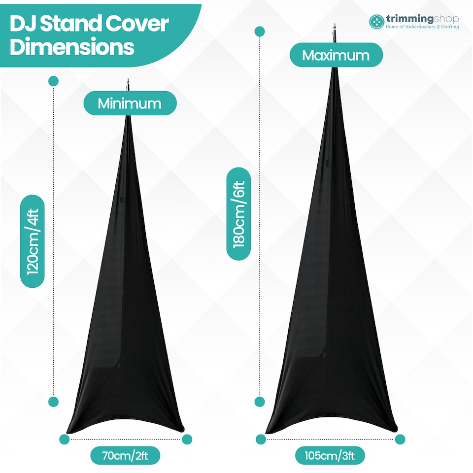image 1 of Single-Sided Stretch Tripod Speaker DJ Stand Cover - Pack of 1