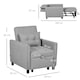 image 3 of HOMCOM Pull Out Chair Bed, Sleeper Chair with Pillow Light Grey