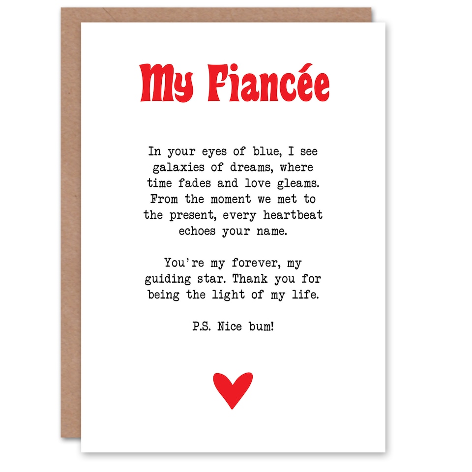 image 1 of Greeting Card Love Poem Blue Eyes Fiancée Romantic Poetry Fun