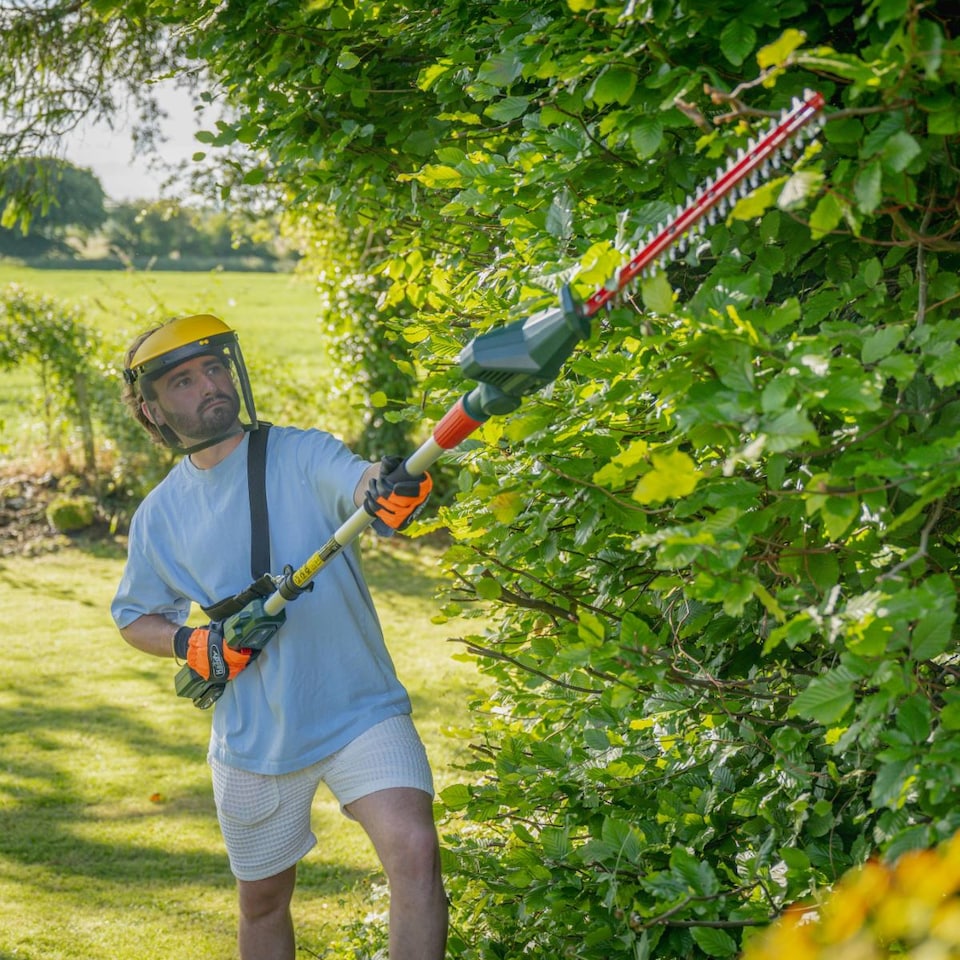 image 1 of Webb 20V Cordless Long Reach Hedge Trimmer 50cm with Battery