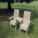 image 2 of Ergonomical Companion Seat, Wooden Garden Love Seat Chair Set, 2 Chairs w/ Straight Tray - L74 x W170 x H105 cm - Fully Assembled