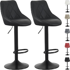 Set of 2 Height Adjustable Kitchen Bar Stool Breakfast Chairs with Footrest - Stanley