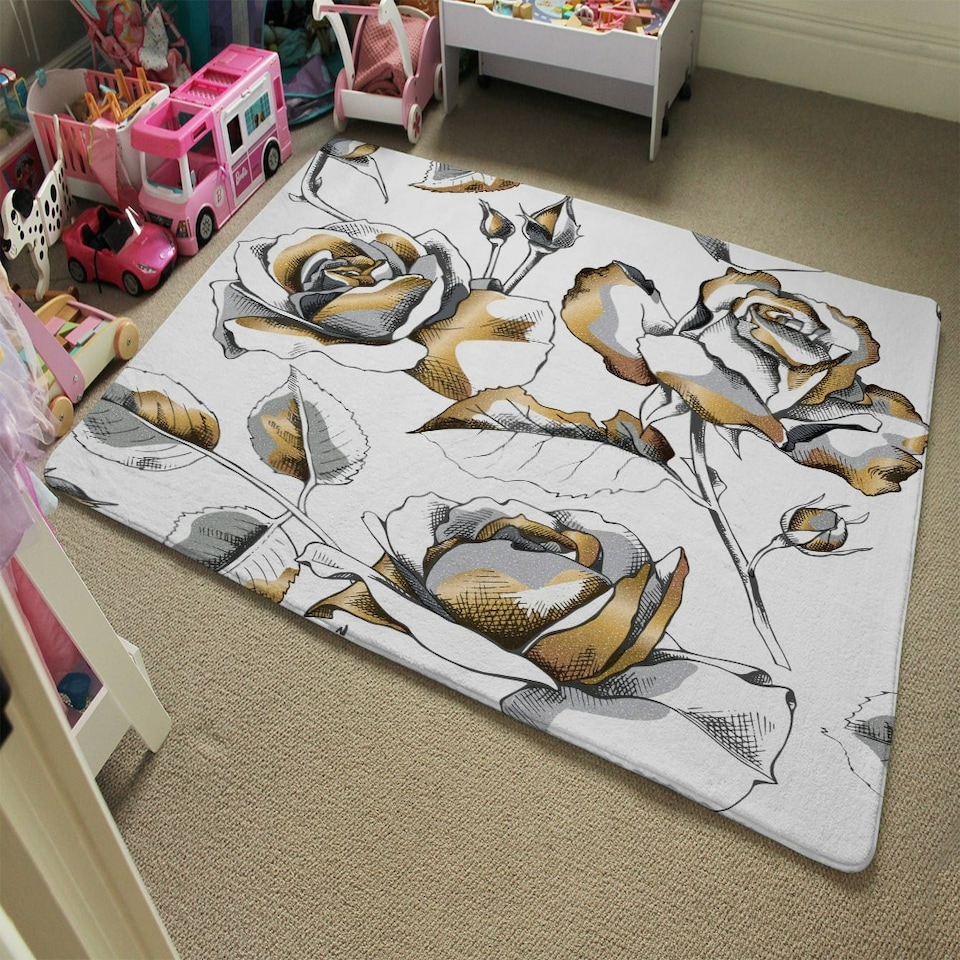image 1 of Golden Roses (Rug) Multi | Small: 60x110cm