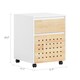 image 3 of SoBuy Mobile File Cabinet Printer Stand with 2 Drawers, White & Natural Wood, 17.7x17.7x23.2 inches, 19 kg - ASK06-WN