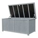 image 4 of JSH 468L Wooden Garden Storage Box with Lockable Showerproof Lid Chest Container for Patio Fir Wood in Grey